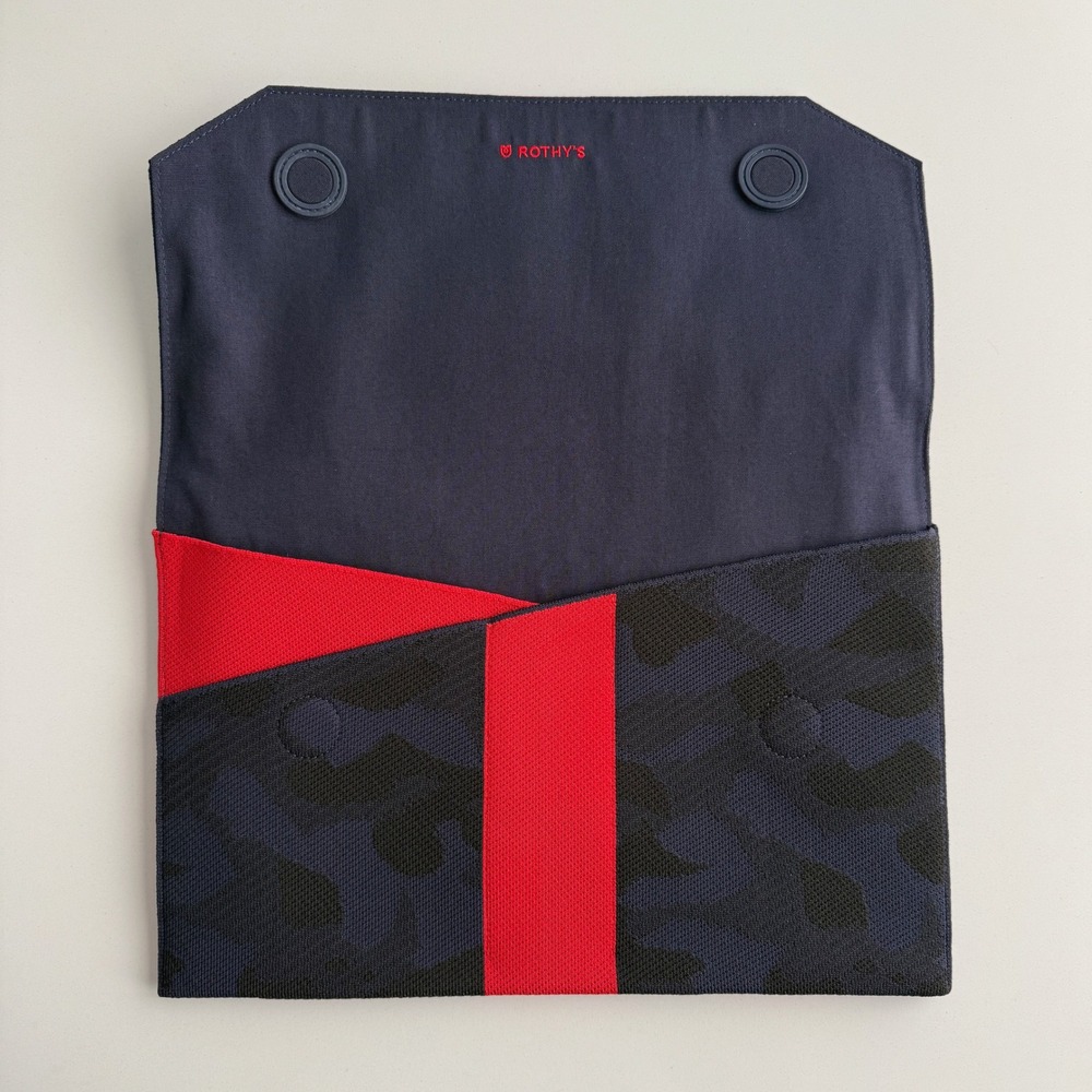 Rothy's EUC The Portfolio Midnight Camo  Navy Red 14" Laptop Bag Clutch Purse - Picture 3 of 6